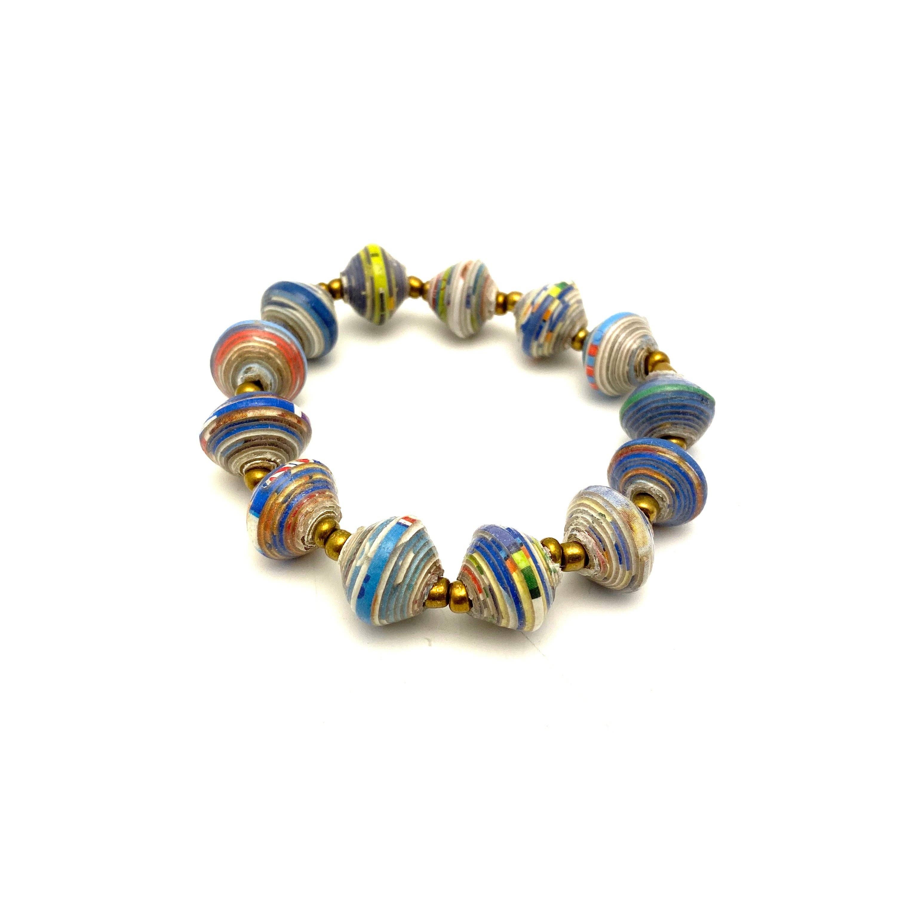 Cereal Box Bead Bracelets: Blue