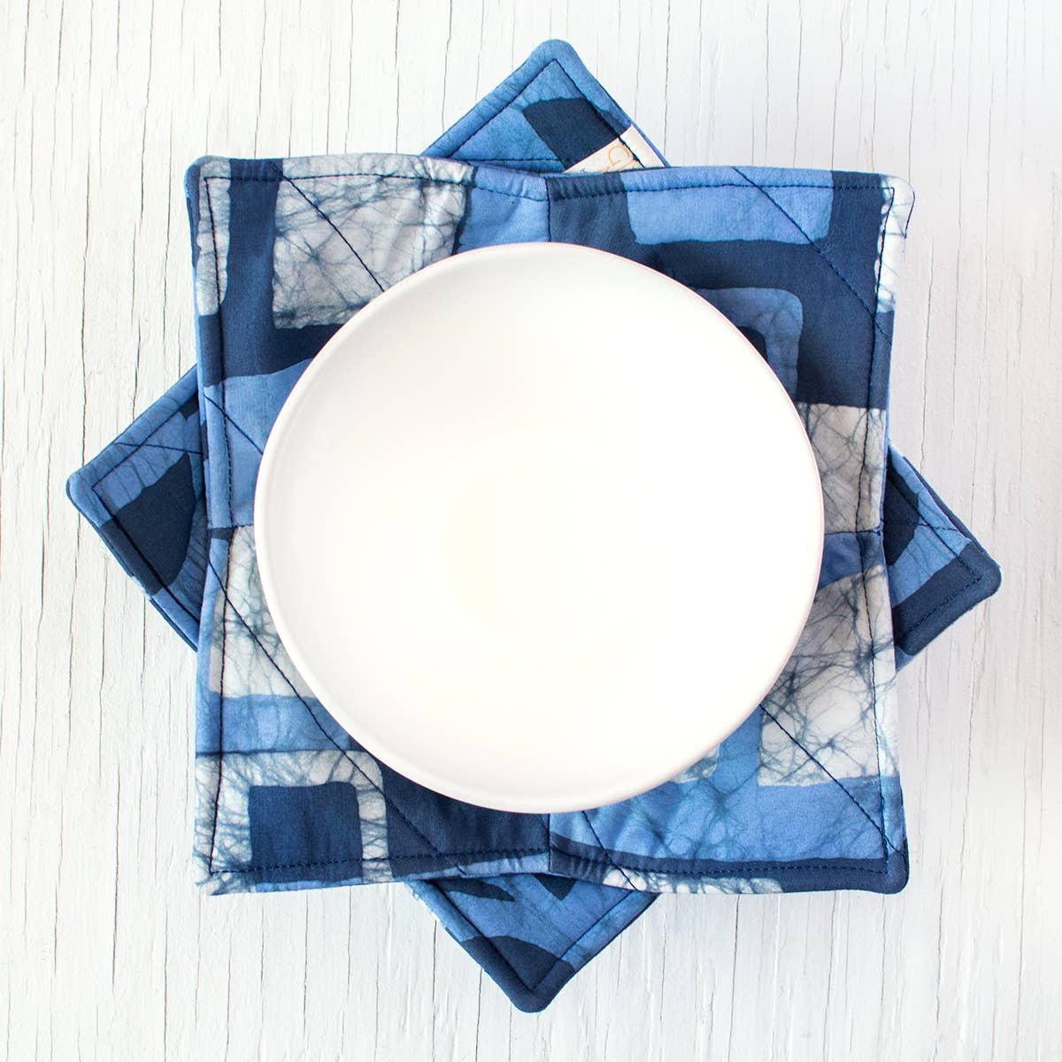 Bowl Cozy: Blocks - Navy-Organic