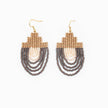Mayan Pyramid Beaded Earrings: Gold neutral