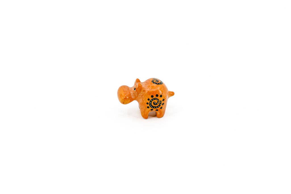 Soapstone Mini Hippo Figurine: Assorted Colors