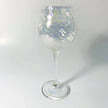 Blown Glass Long Stem Wine Glass: Iridescent Clear
