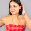 Tila Strand Necklace: Green Denim