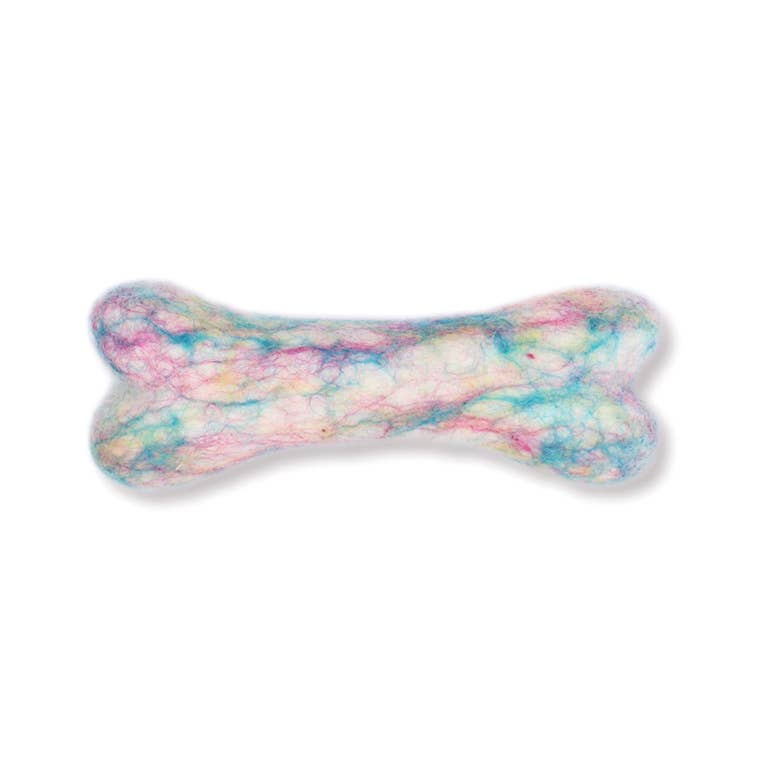 Eco Wool Dog Bones/Toys:  Tye-Dyed / Large