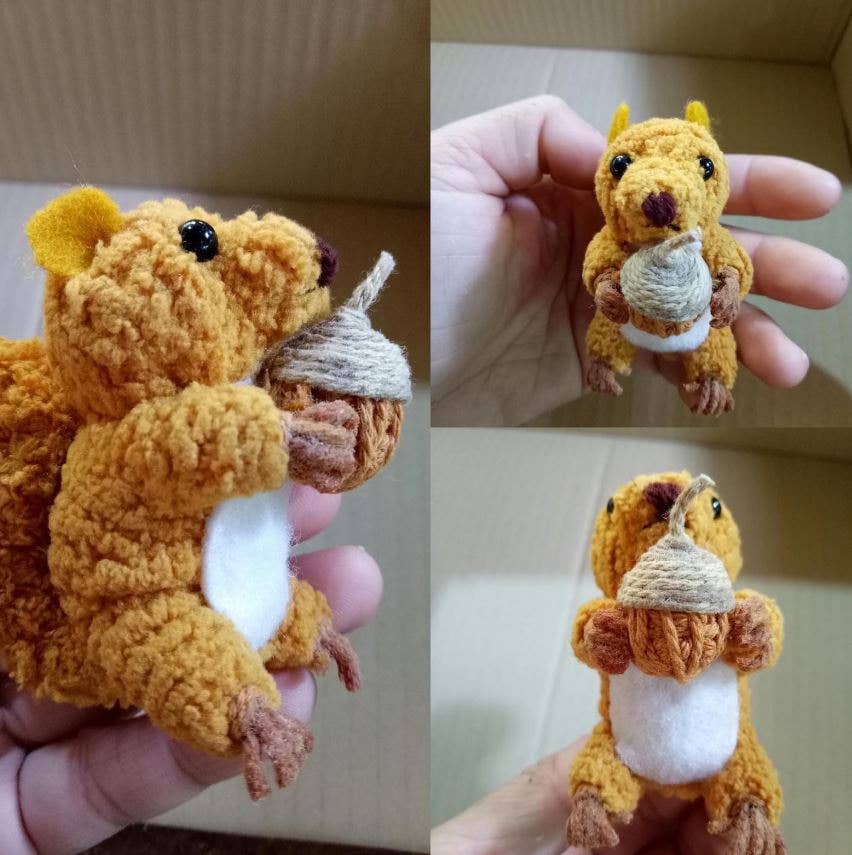 Uncle Nutsy the Squirrel String Doll Keychain