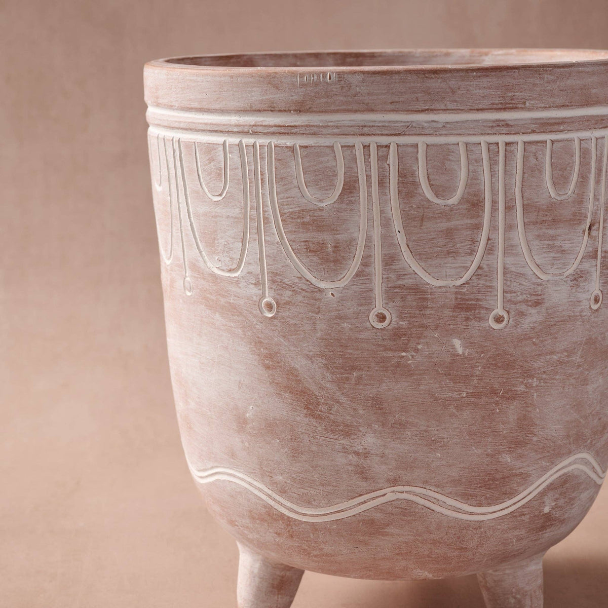 Jibana Etched Terracotta Planter - 7.5