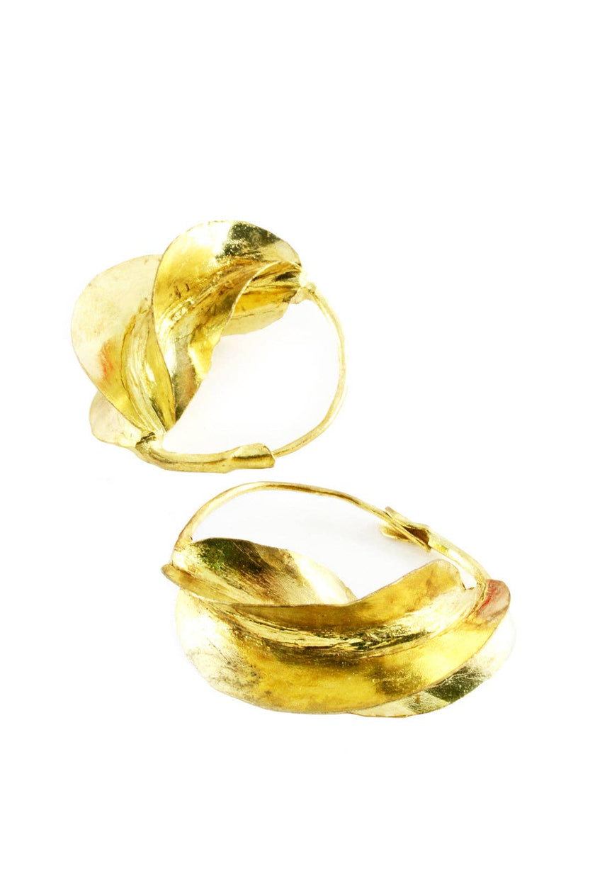 Fulani Hammered Brass Earring Large