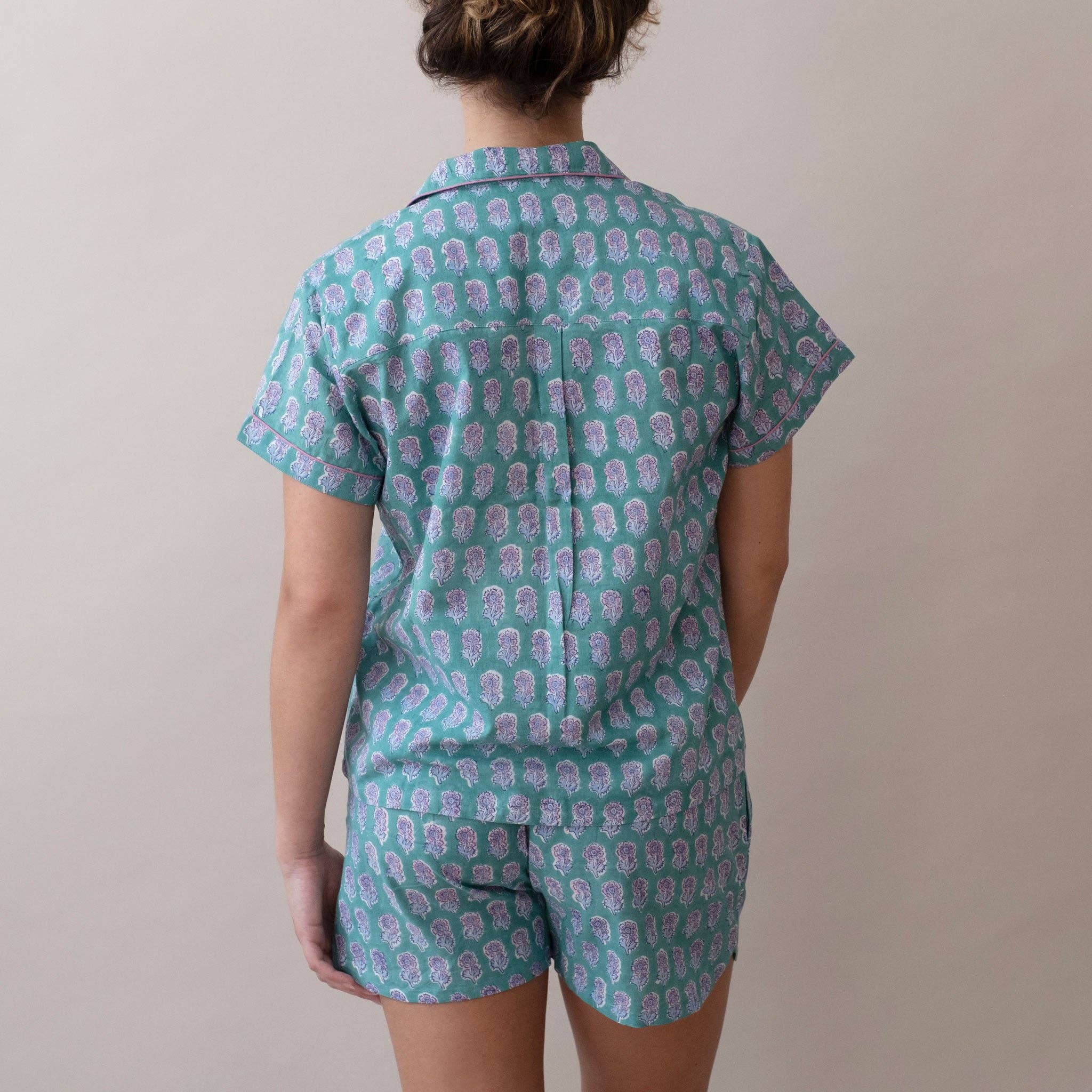 Short Sleeve/Shorts Pajama Set- Malin Clover