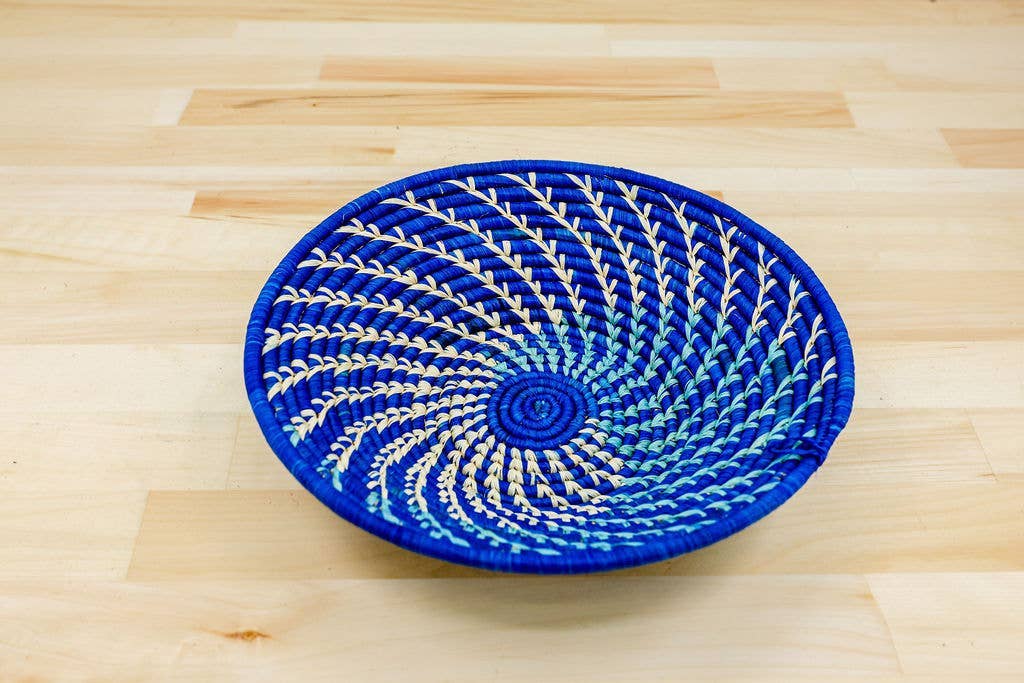 Sky Blue Raffia Fruit Basket
