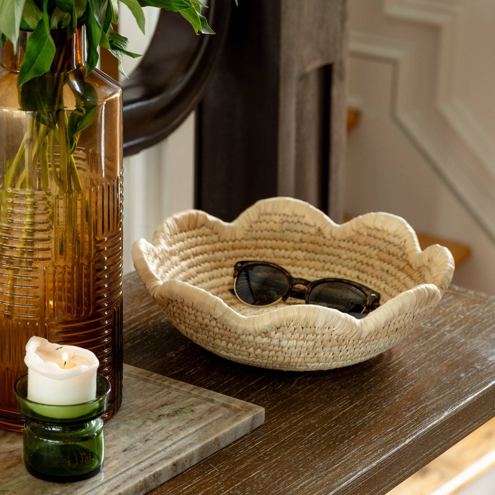 Seba Scalloped Palm Leaf Basket