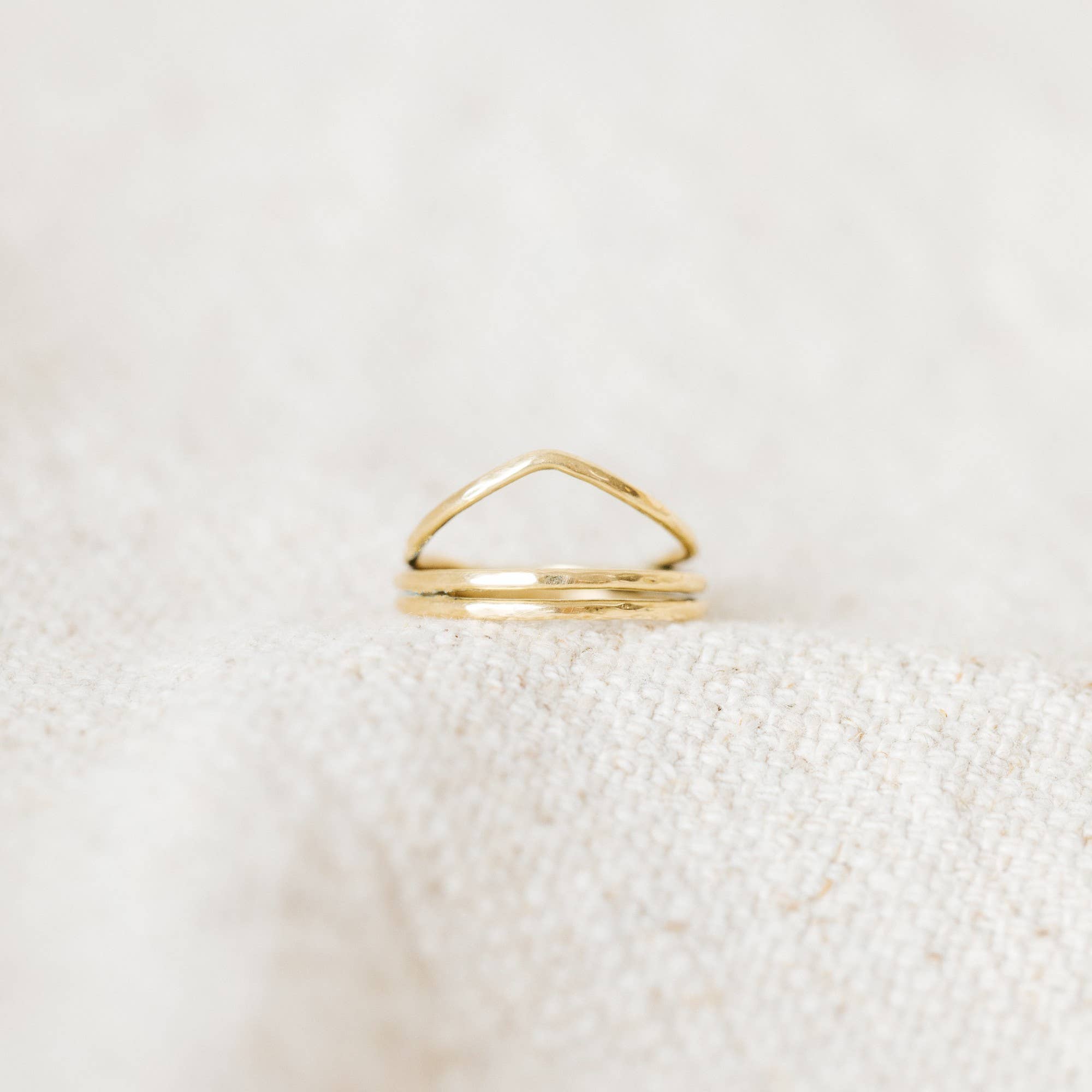 Delicate Thin Brass Wire Wrap Band Ring