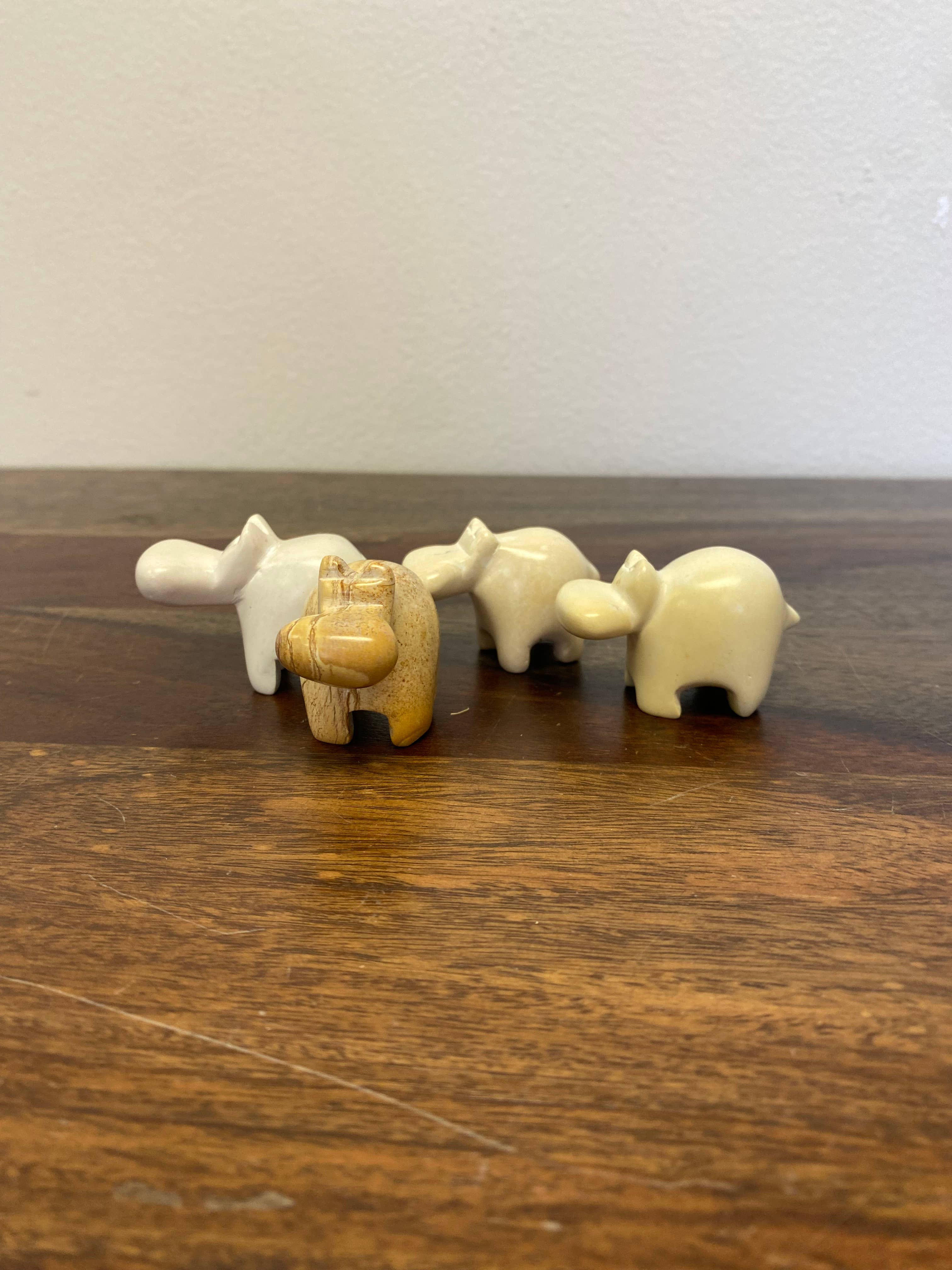 Soapstone Mini Hippo Figurine: Assorted Colors