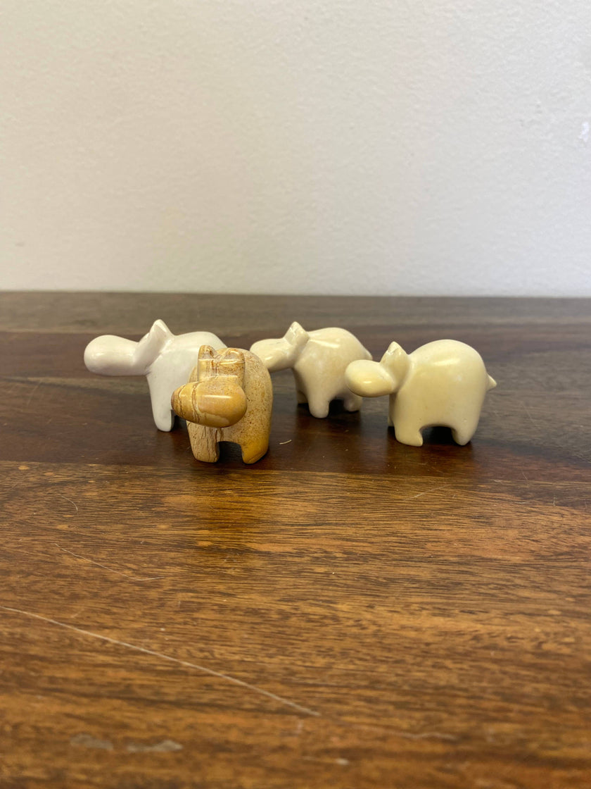 Soapstone Mini Hippo Figurine: Assorted Colors