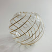 Blown Glass Candle Holder - Swirl Gold