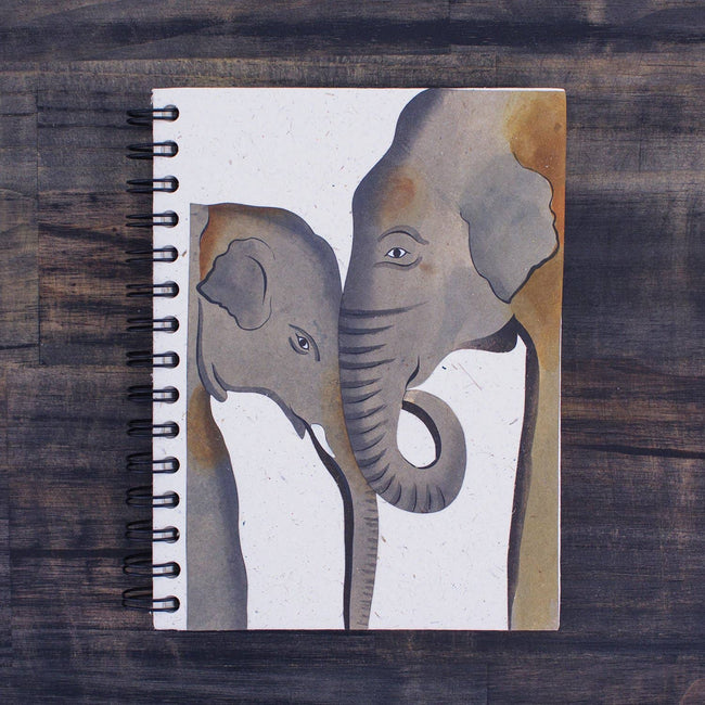 Large Notebook: Painted Elephants