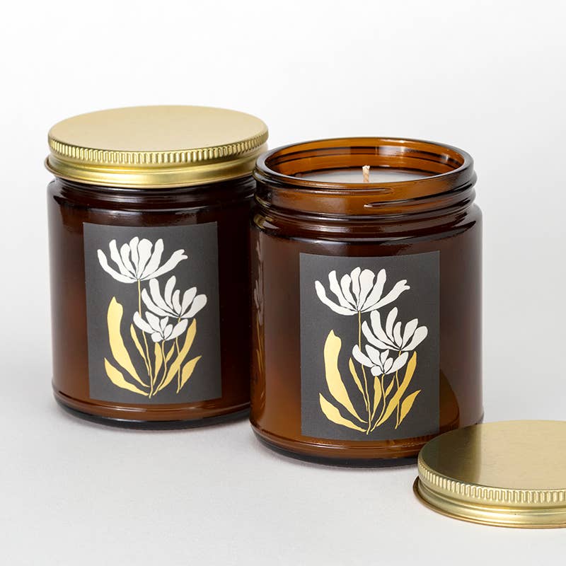 Gilded Botanical Candle - Amber + Lavender