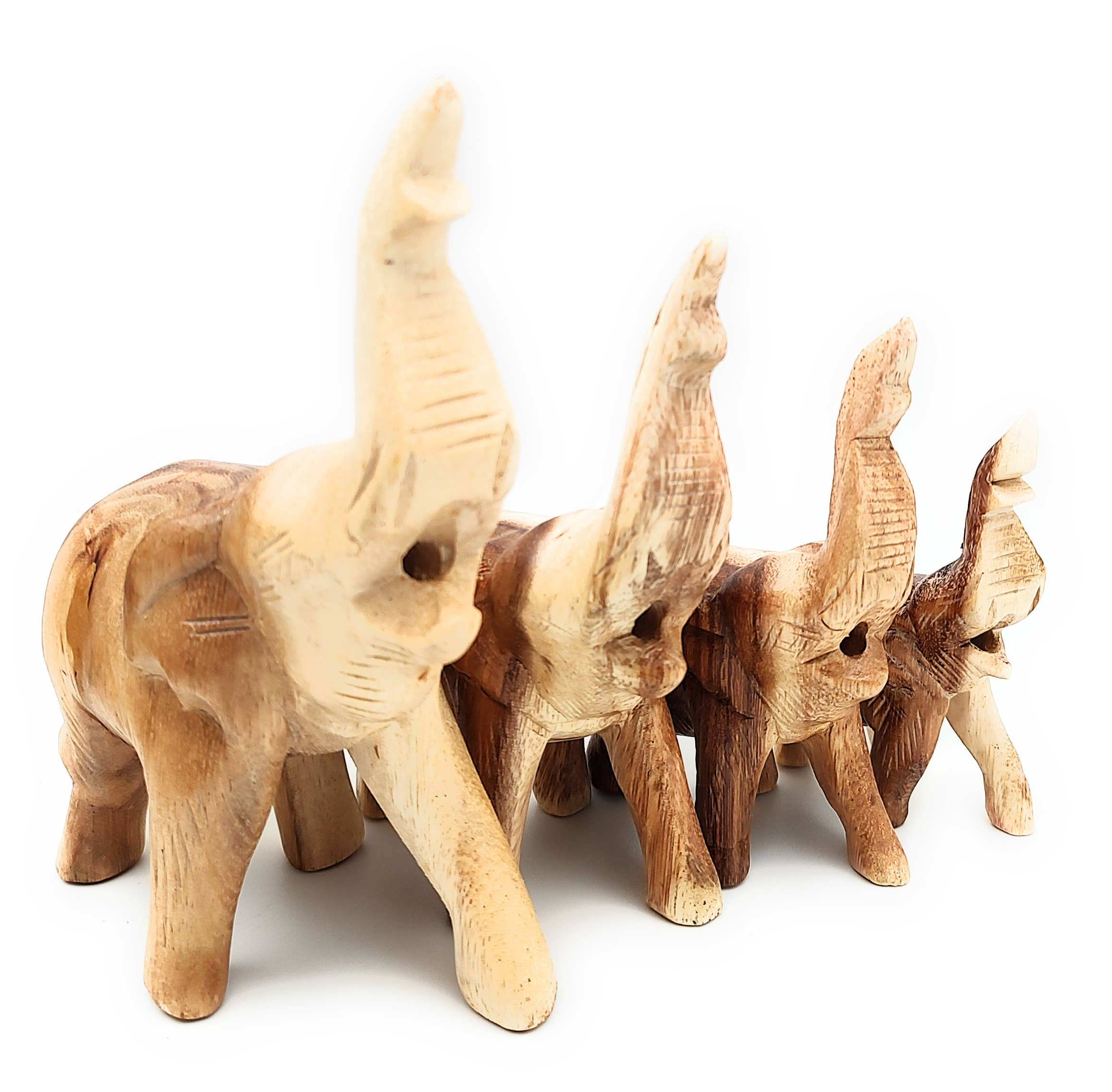 Wooden Trumpeting Elephant