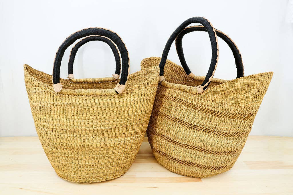U-Shopper Tote Basket Bag, Natural