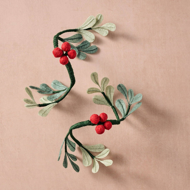 Ullasa Holly SIlk Paper Napkin Rings - Set of 2