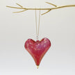 Blown Glass Ornament - Heart: Red