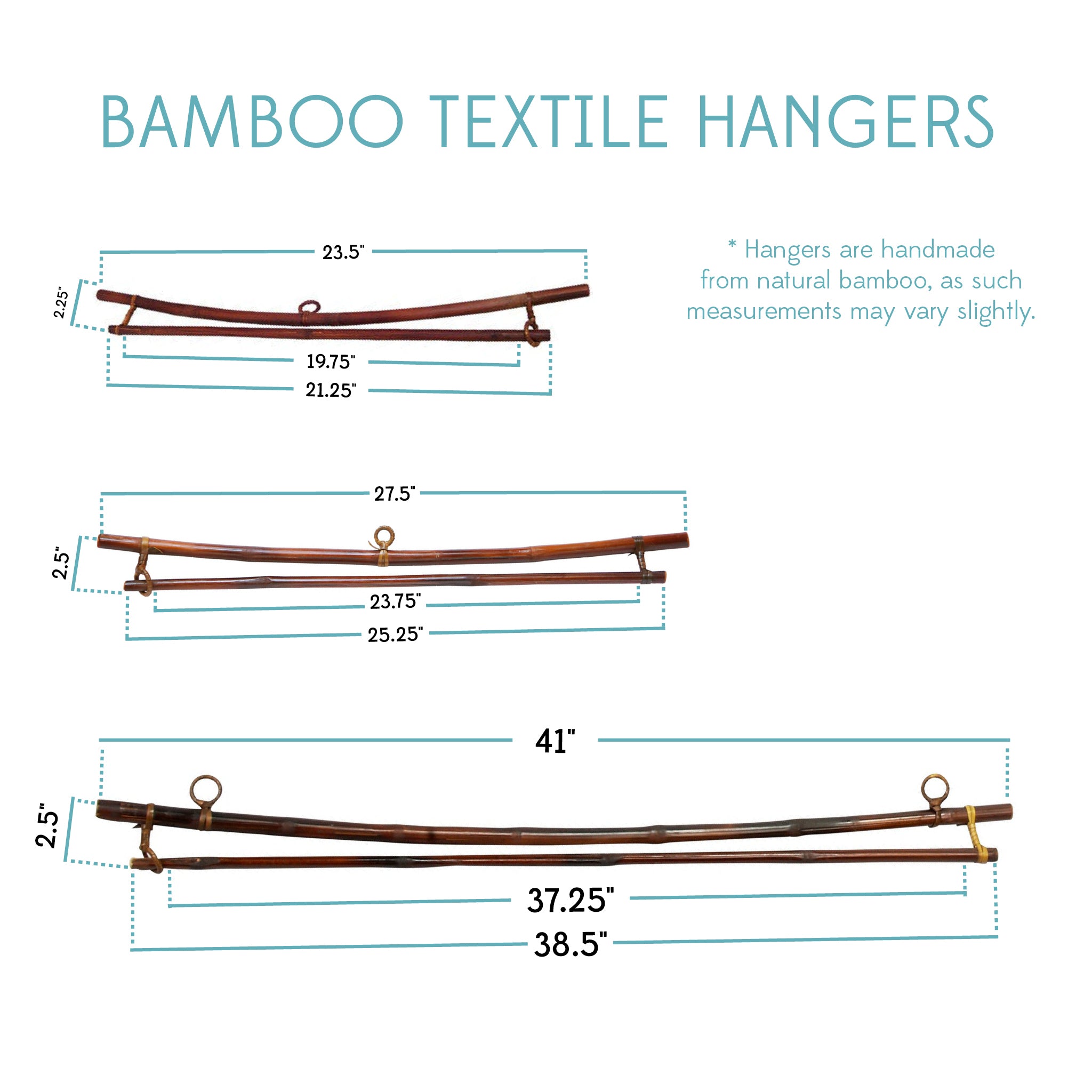 Bamboo Textile Hanger- up to 36''