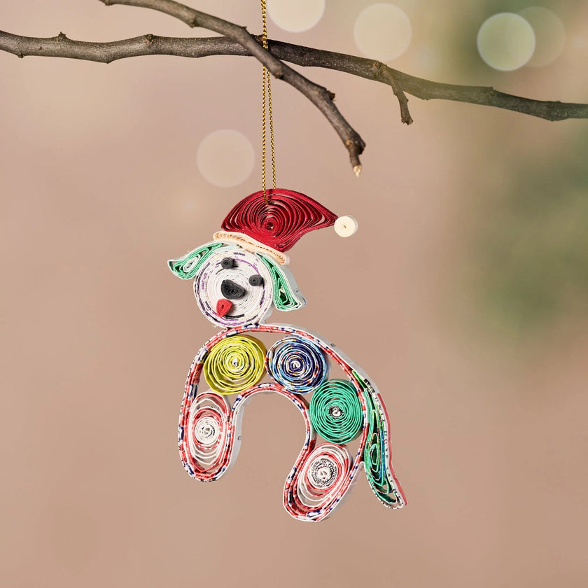 Vui Quilled Dog Ornament