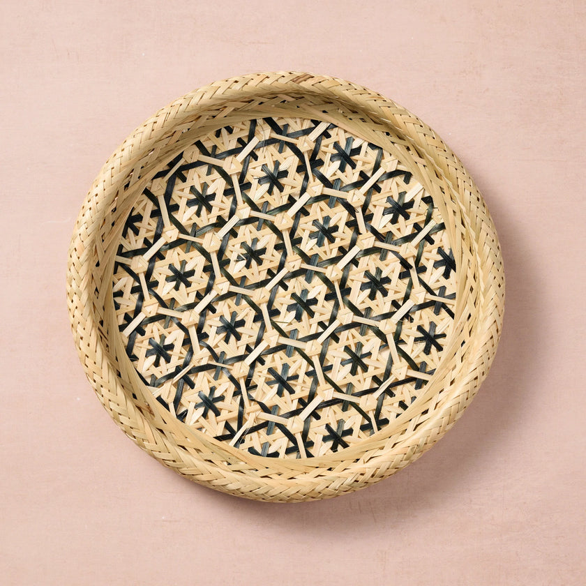 Phu An Bamboo Basket with Black - 13.5