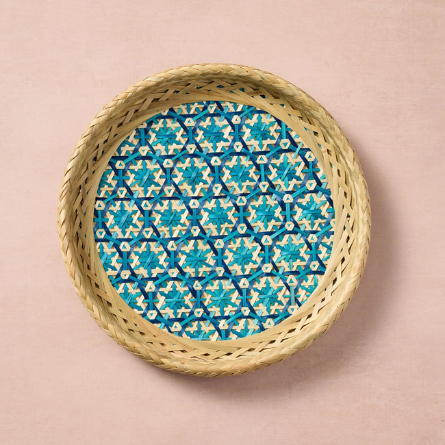 Phu An Bamboo Basket with Blue - 10.5