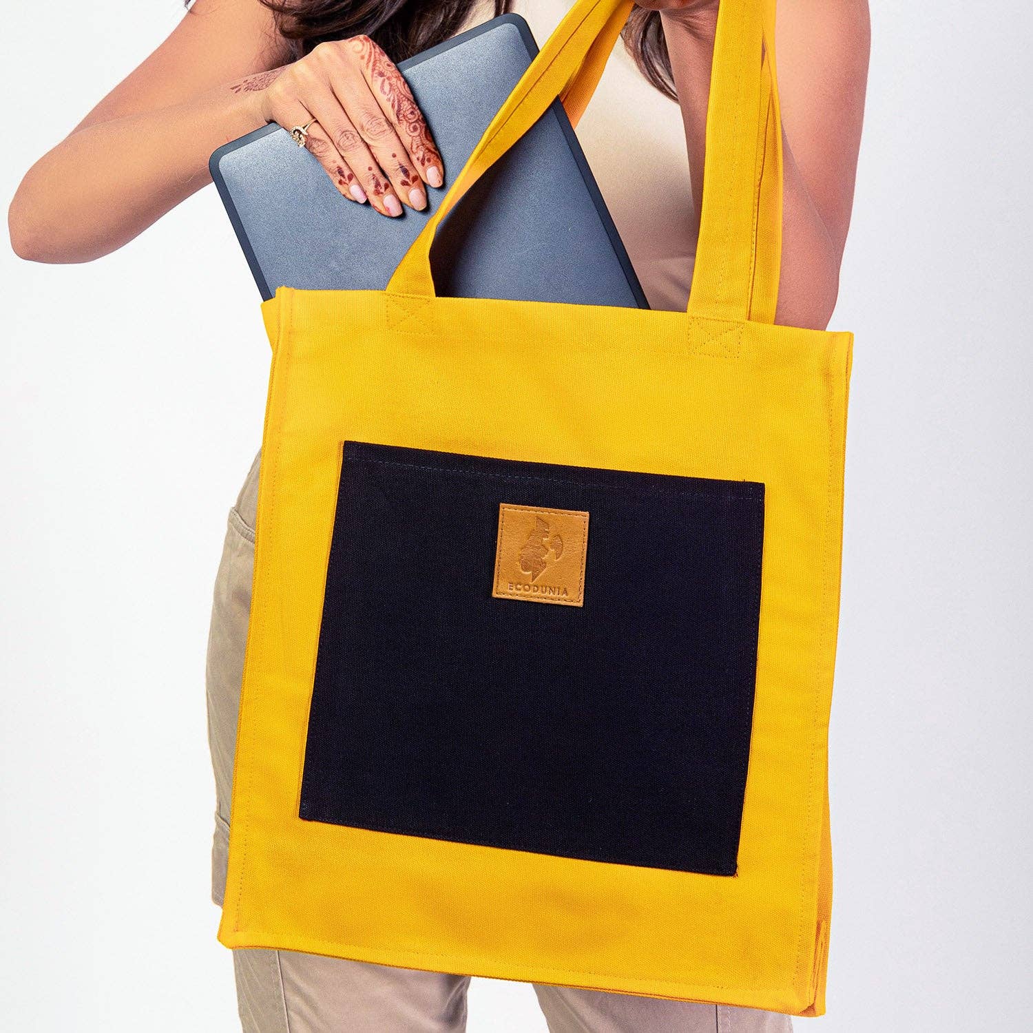 Safari Tote Bag, Top Handle Canvas Safari Tote Bags: Orange