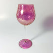Blown Glass Long Stem Wine Glass: Iridescent Pink