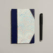 Handcrafted Marbled Paper Journal - Navy