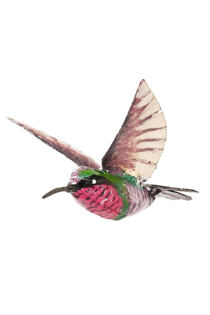 Recycled Metal Hummingbird Hanging Sculpture