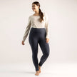 Organic Cotton Fleece Leggings: Black / S