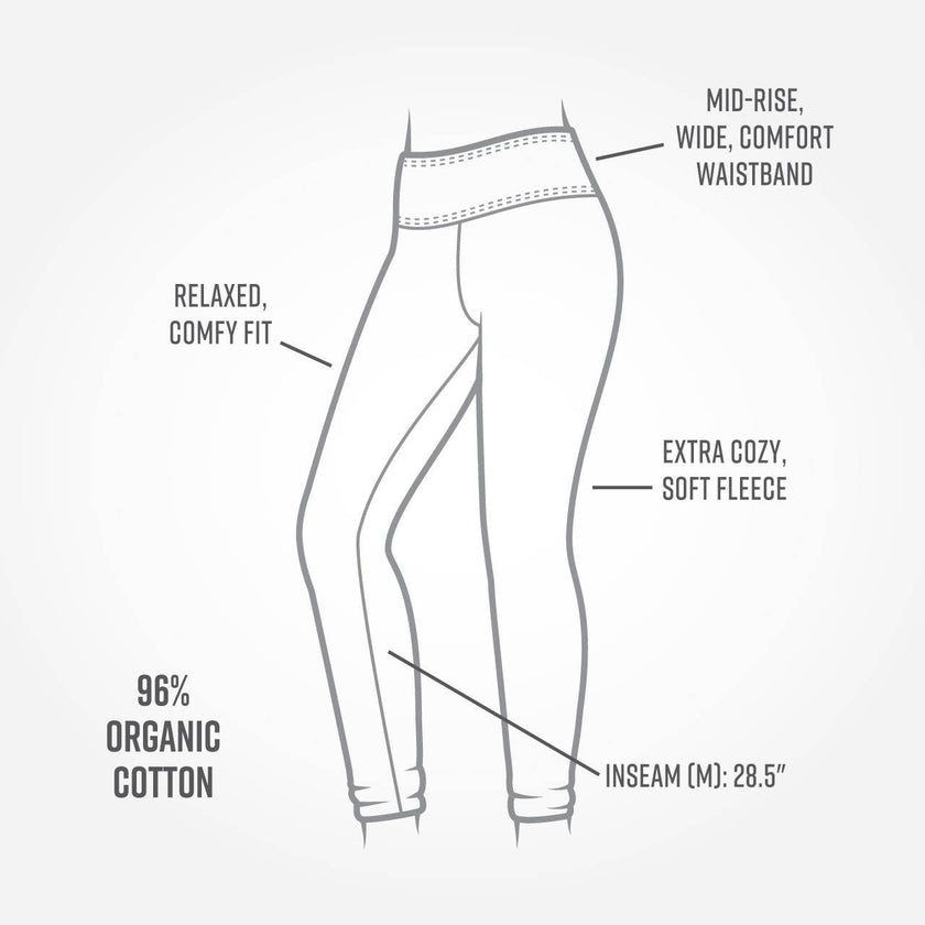 Organic Cotton Fleece Leggings: Black / M