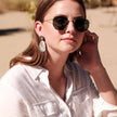 Black Stud Earrings - Mother of Pearl