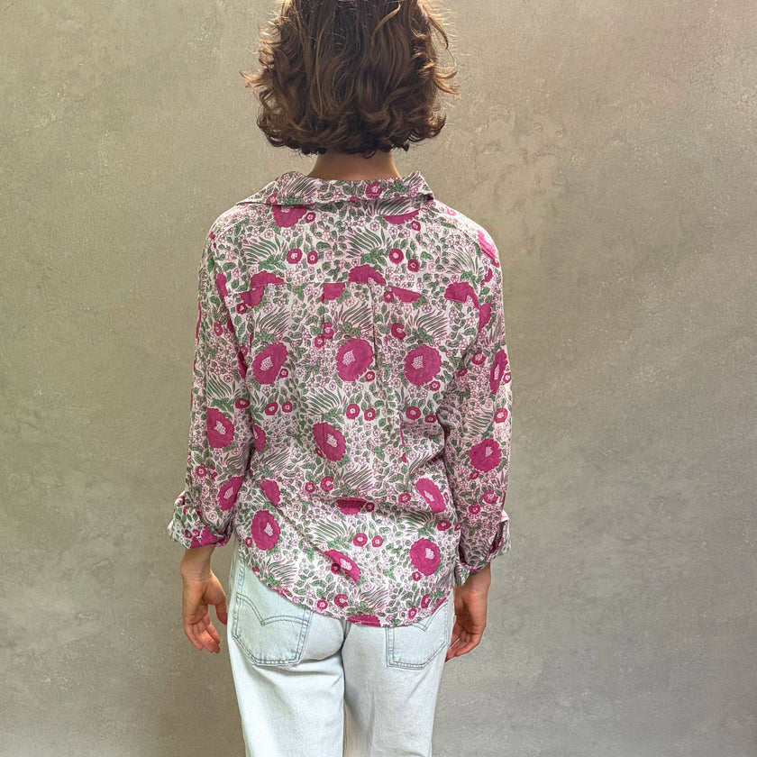 Pali Top- Capri Pink in Lightweight Cotton