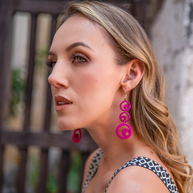 Moon Earrings: Orange