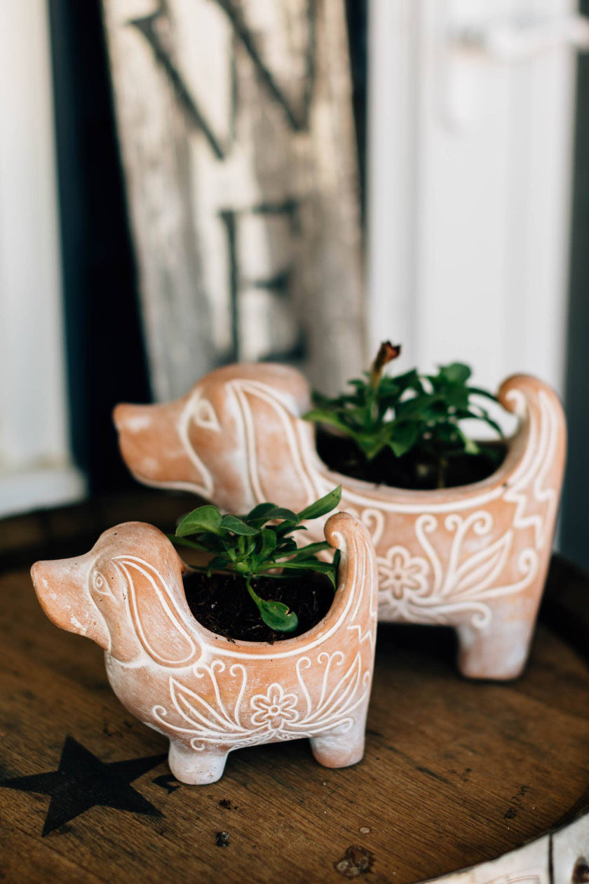 Terracotta Dog Planter 4.75