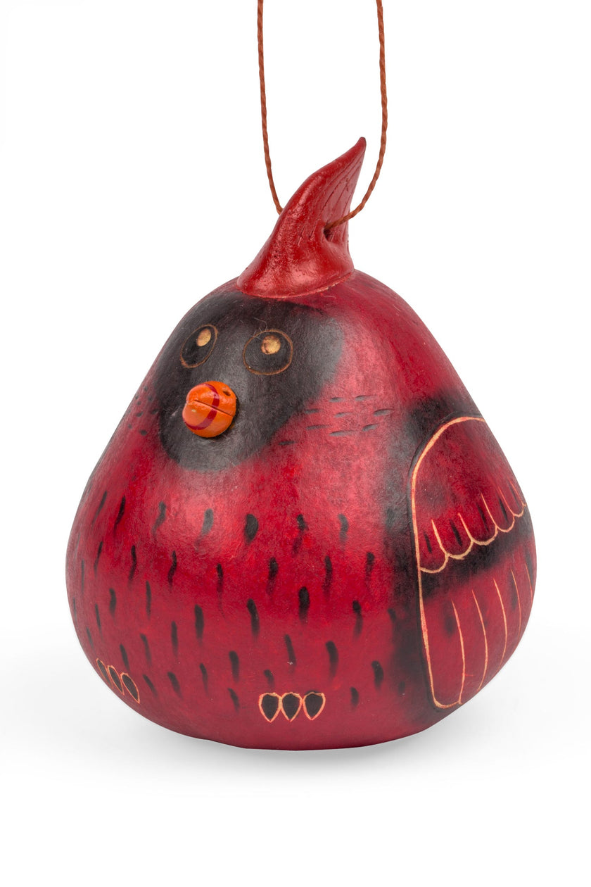 Cardinal Gourd Ornament
