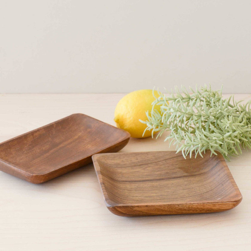 Acacia Wood Square Dish - Snack Tray