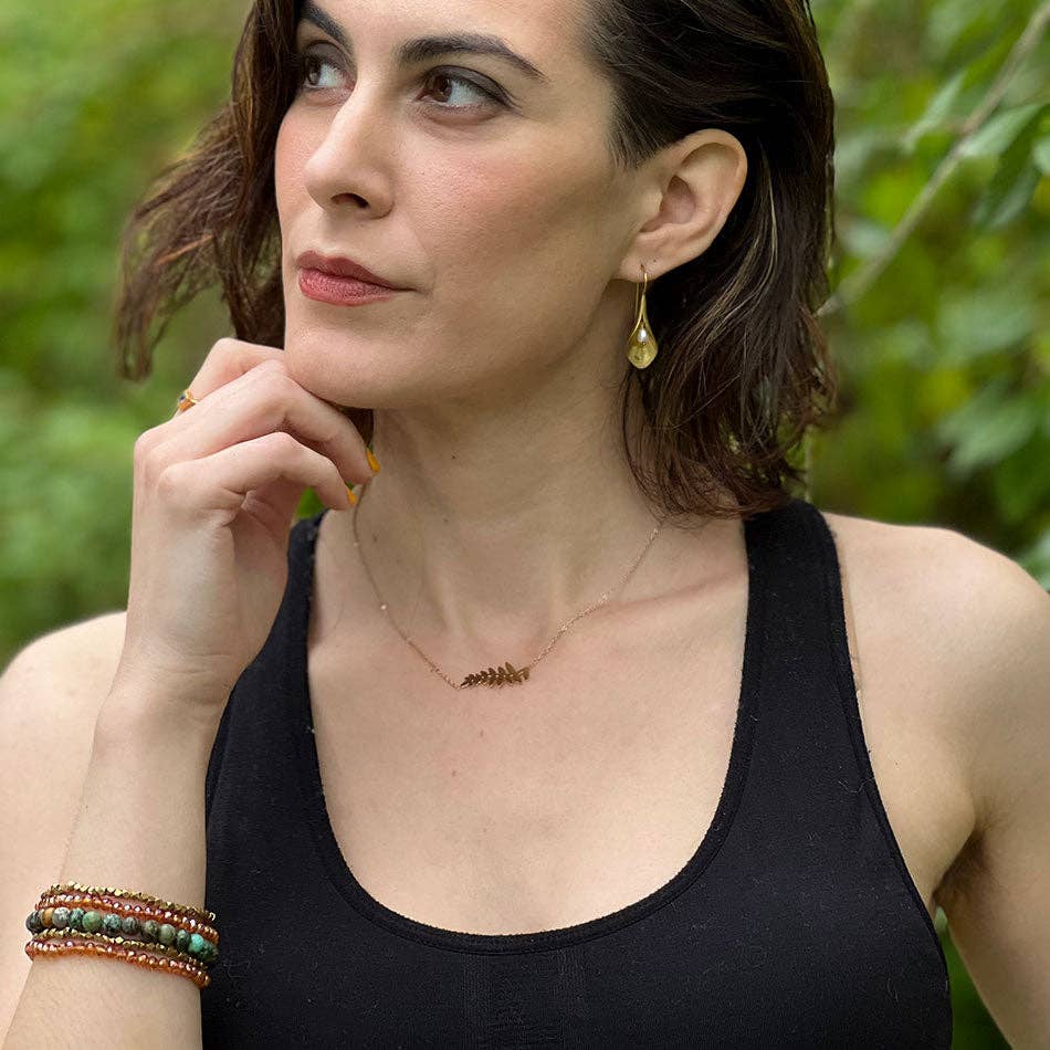 Sacred Lily Earrings - Brass