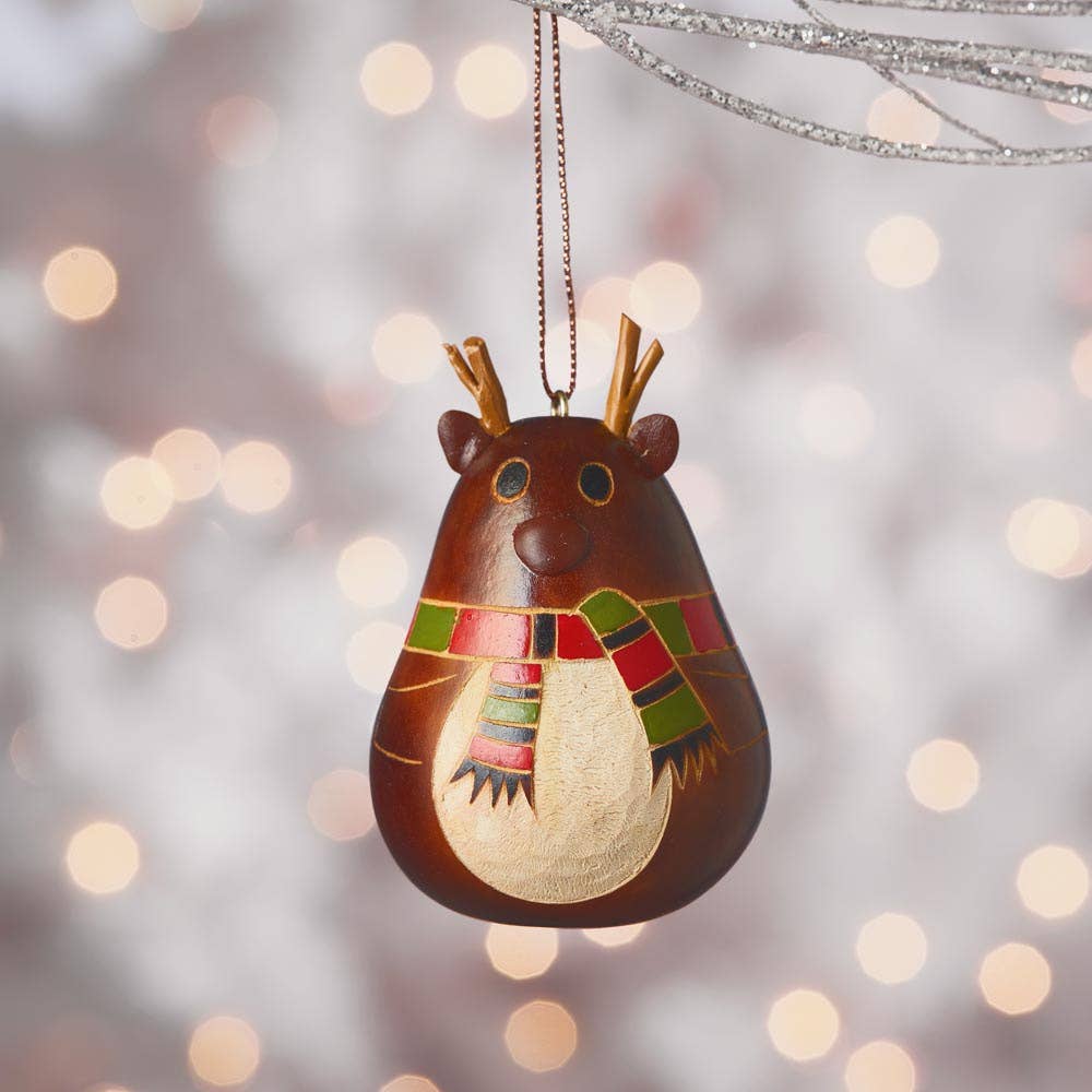 Little Antler Reindeer Gourd Christmas Ornament