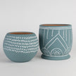 Geo Teal Terracotta Planter 8