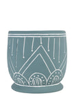 Geo Teal Terracotta Planter 8