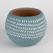 Teal Scored Terracotta Planter 7