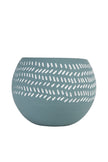 Teal Scored Terracotta Planter 7