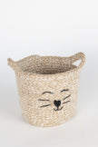 Cat Face Jute Basket - Small