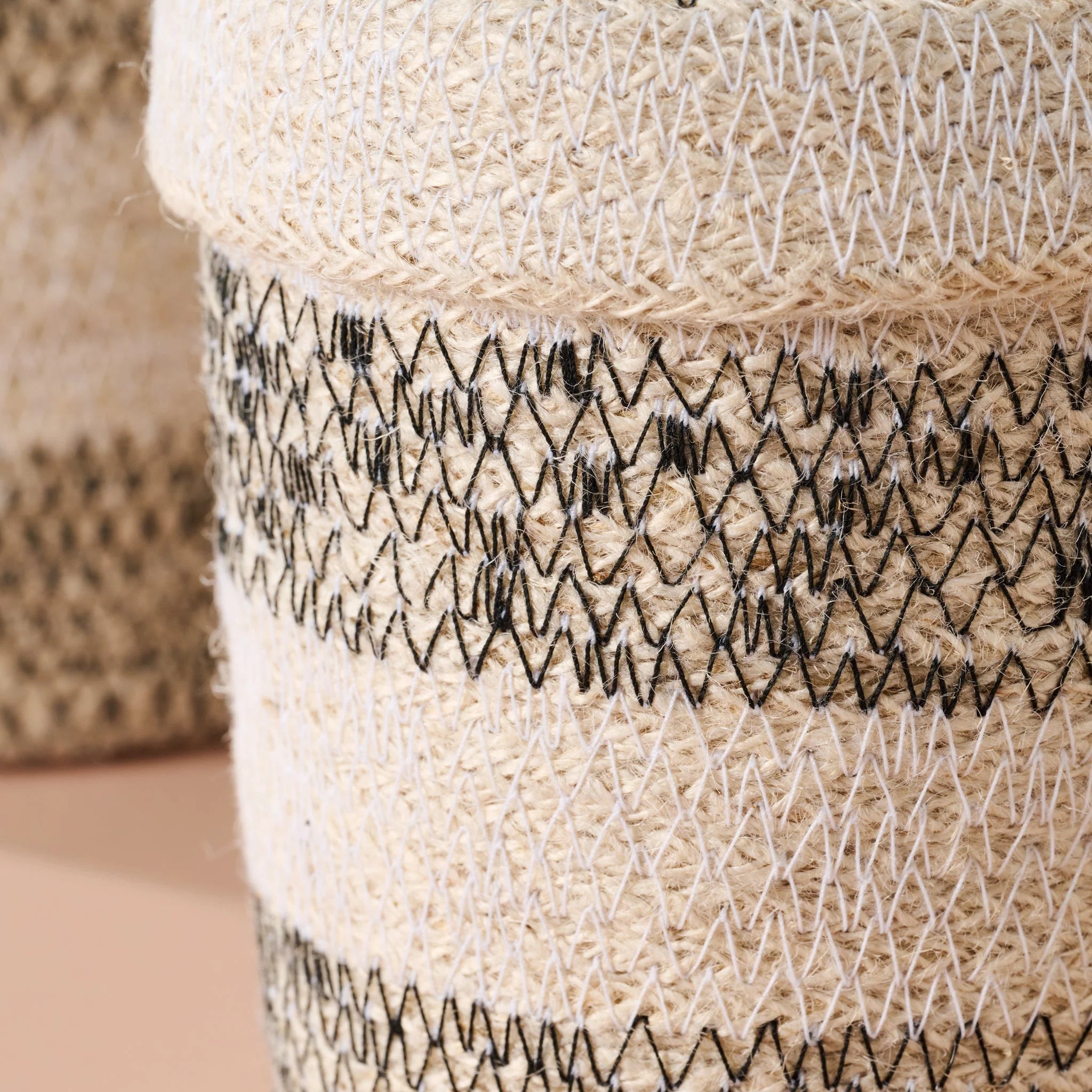 Dorakata Stitched Jute Basket 5.5