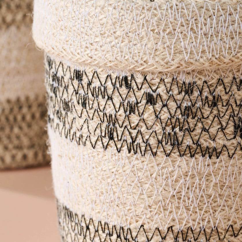 Dorakata Stitched Jute Basket 5.5