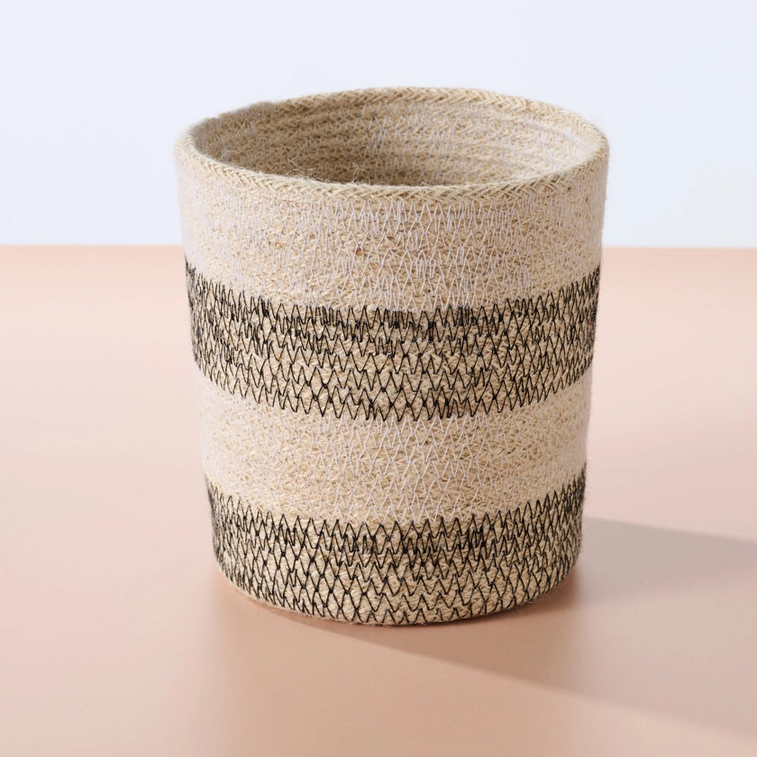 Dorakata Stitched Jute Basket 6.5