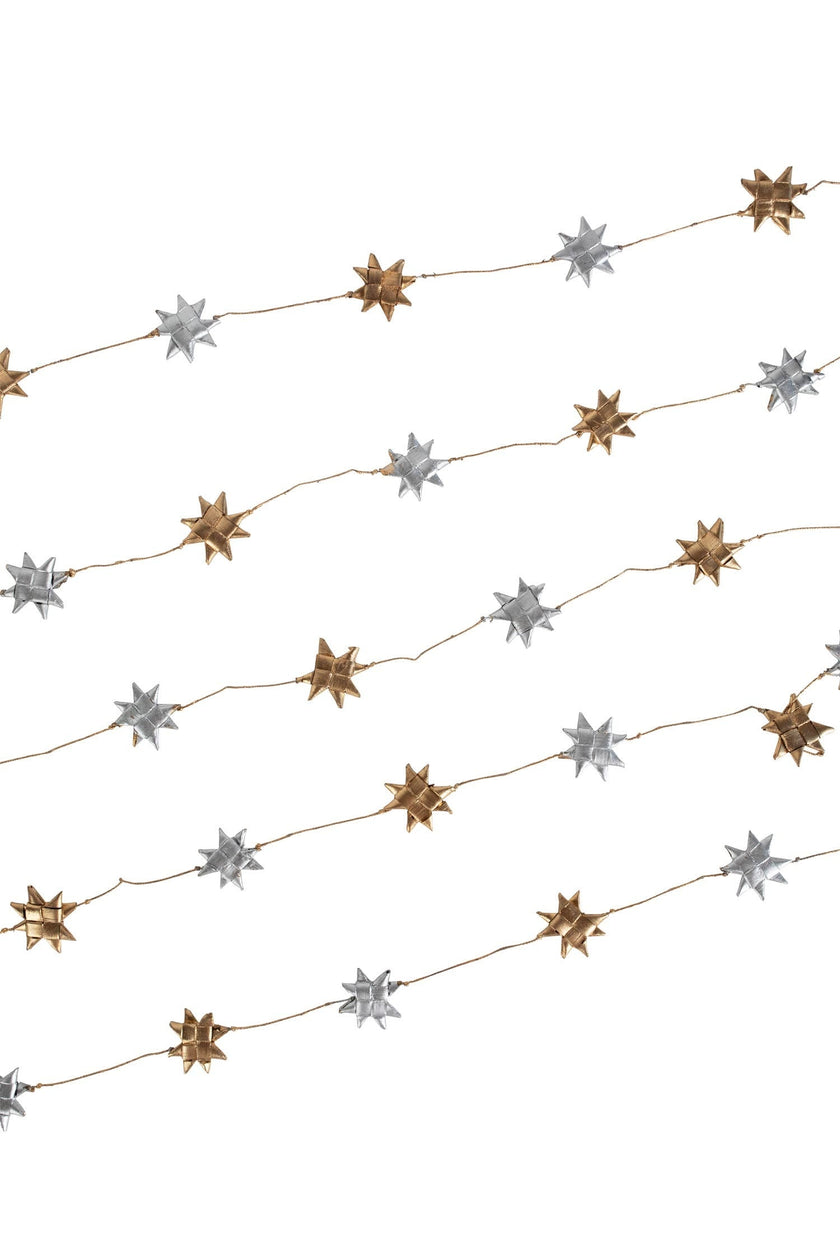 Silver and Gold Star Garland
